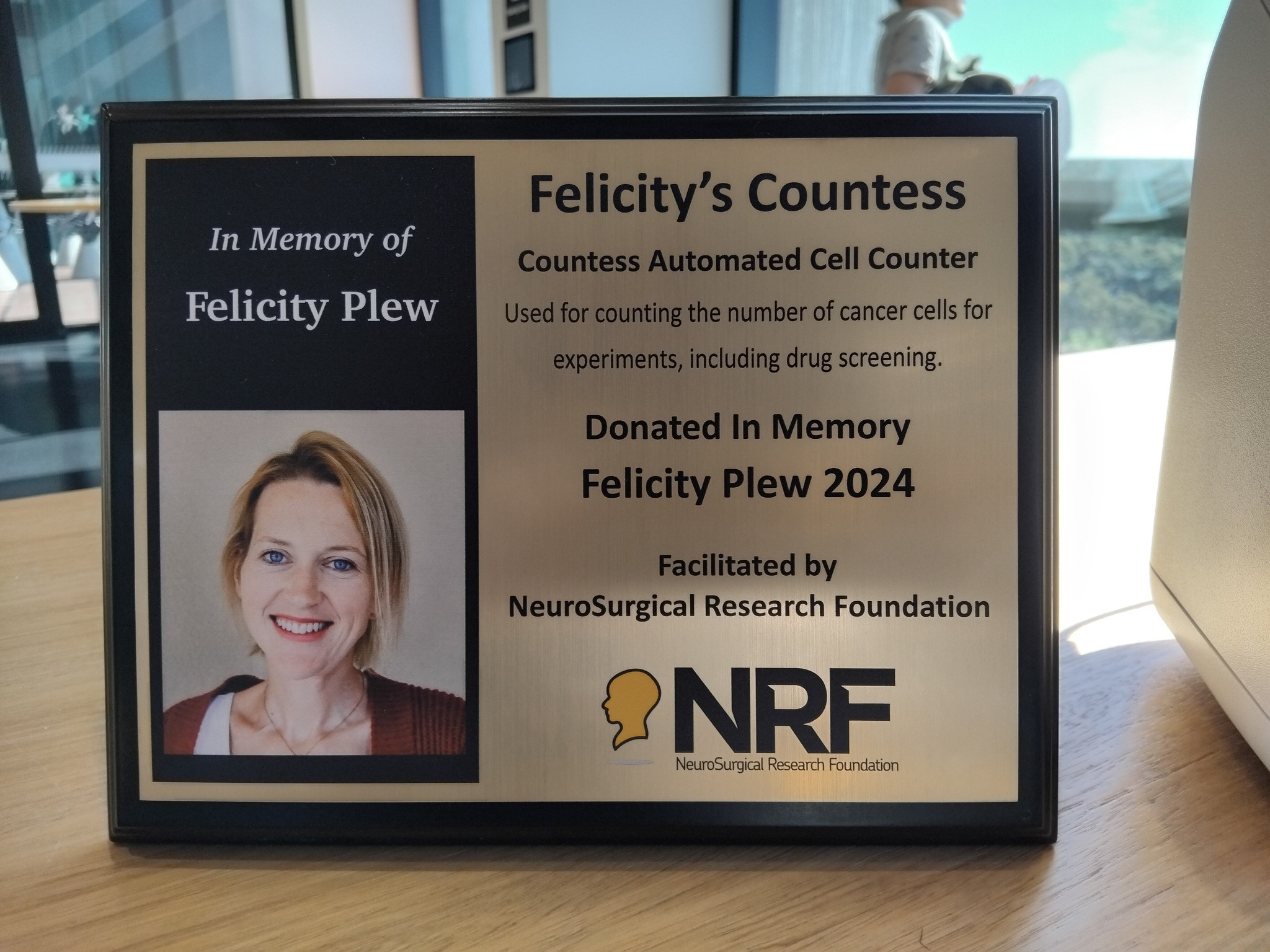 New Equipment Dedicated to Felicity Plew Unveiled at Brain Tumour Research Presentations image