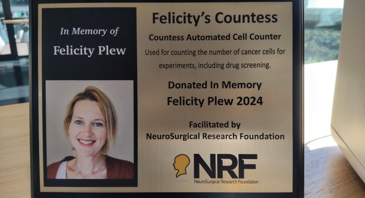 New Equipment Dedicated to Felicity Plew Unveiled at Brain Tumour Research Presentations